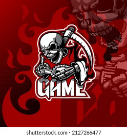 Skeleton player logo for esport, sport, or game team mascot.