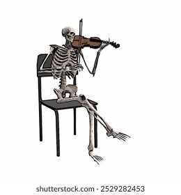 Skeleton playing music on Halloween vector ilustration design template 