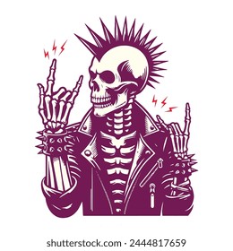 A Skeleton posing a Metal hand