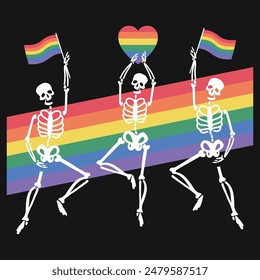 Skeleton Pride LGBT Gay Vector T-shirt Design