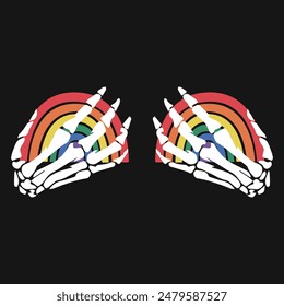 Skeleton Pride LGBT Gay Vector T-shirt Design
