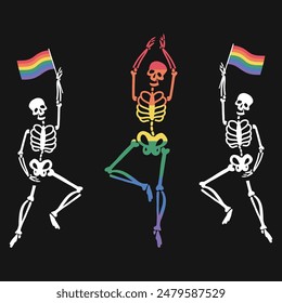 Skeleton Pride LGBT Gay Vector T-shirt Design