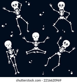 Skeleton print ,Heppy Halloween,illustration for kids holiday