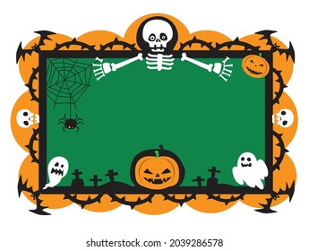 skeleton and pumkin in halloween