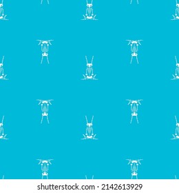 Skeleton Rabbit pixel art pattern seamless. 8 bit Skull hare background. pixelated Vector texture