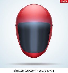 Skeleton racing helmet with glass visor. For Skeleton and luge sports Winter Games equipment. Vector Illustration isolated on background.