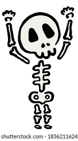 Skeleton Raising Hands Hand Drawn Vector Stock Vector (Royalty Free ...