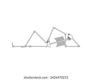 Skeleton is resting isolated. Vector illustration