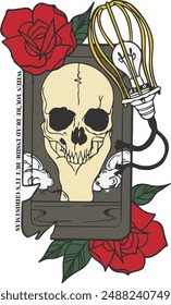 Skeleton Retro Christmas Sublimation Design