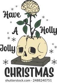 Skeleton Retro Christmas Sublimation Design