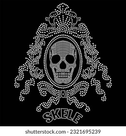 the skeleton rhinestone tshirt design