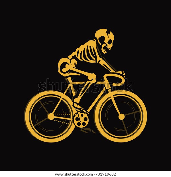 Skeleton Ride Fixed Gear Bike Layered Stock Vector (Royalty Free