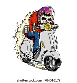 Skeleton Riding Scooter Matic