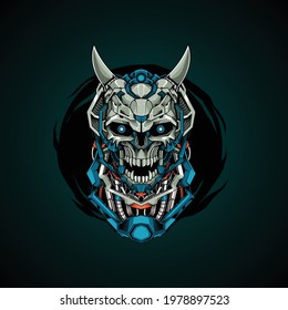 skeleton robot vector evil illustration