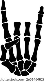 Skeleton Rock On Hand Vector – Devil Horns Symbol for Tattoos, Metal Band Art, Cricut, and Gothic Designs