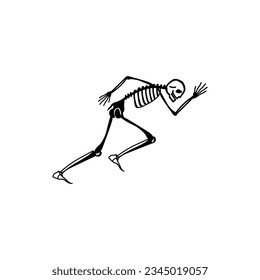 skeleton run anatomy vector logo by yuemartic