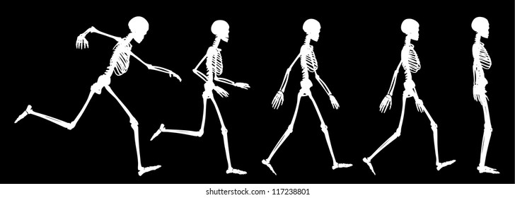 skeleton run silhouette