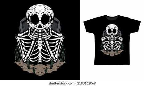 Skeleton sad tshirt design concepts