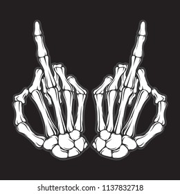 Skeleton Shows Middle Finger