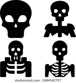 skeleton silhouette. Vector illustration for graphic design, logos, websites, and social media.