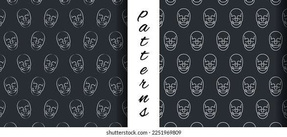 Skeleton Simple Seamless Pattern Design in Vector Art