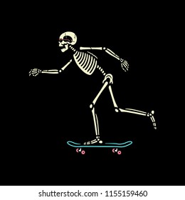 SKELETON WITH SKATEBOARD COLOR BLACK