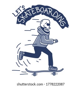 Skeleton Skateboarding vector art for logo, t-shirt design, wallpaper, sticker, web design .etc 3