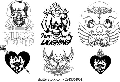 Diseño vectorial de halloween con dibujos artísticos del esqueleto