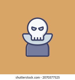Skeleton Skull Avatar Filled Outline Icon, Logo, and illustration Vector