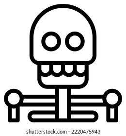 Skeleton Skull Halloween Ghost Horror Creepy Human modern concept ui ux icon for website, app, presentaion, flyer, brochure etc.