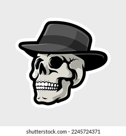 Skeleton Skull Head Vector Illustration