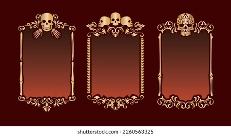 Skeleton skull horror horror frame decoration
