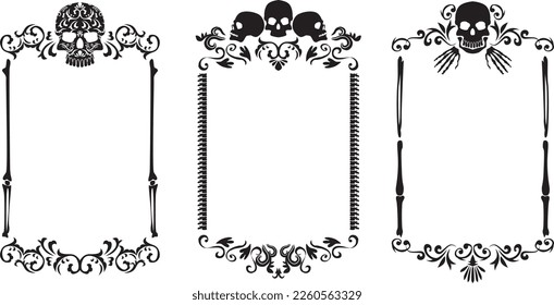 Skeleton skull horror horror frame decoration
