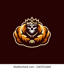 skeleton skull logo vector design illustration template