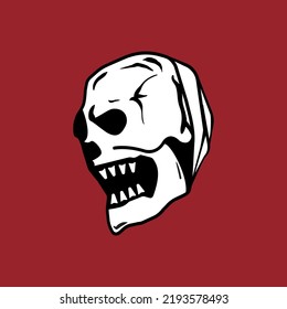 Skeleton skull vector icon for application