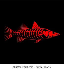 Skeleton Snook Fishing Logo. Unique and Fresh skeleton line art of snook fish. Great to use as your snook fishing activity. 