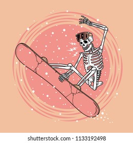 SKELETON SNOWBOARDER COLOR 