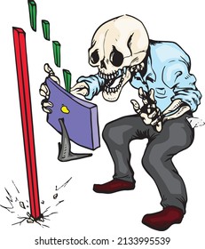 skeleton stock trader on crisis