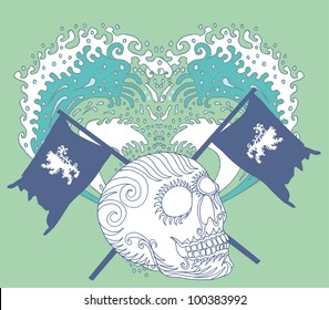 skeleton surfer