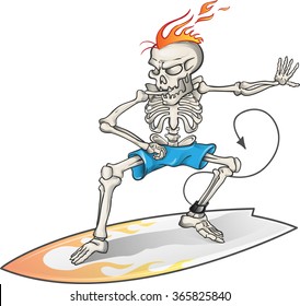 skeleton surfer isolated  on  background