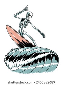 Skeleton Surfer. For t-shirts, stickers and other similar products.