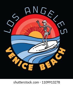 skeleton surfer.Venice beach