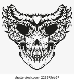 Skeleton Tattoo Vector Illustration Logo Artwork