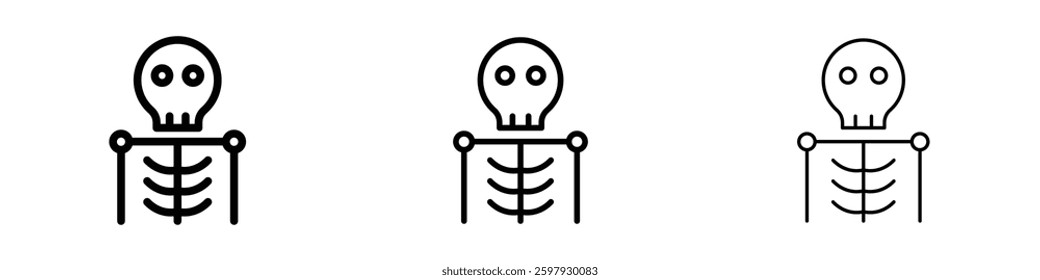 Skeleton thin line vector icon set.