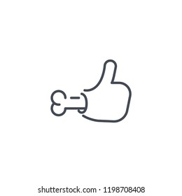 Skeleton thumb up icon isolated on white background. Like symbol modern, simple, vector, icon for website design, mobile app, ui. Vector Illustration