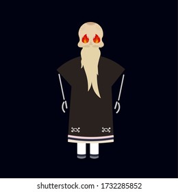 Skeleton in traditional mexican costume - Vector illustration