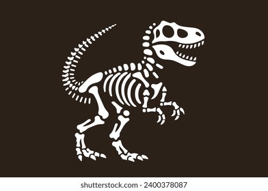 Skeleton of a Tyrannosaurus. Simple flat vector illustration	