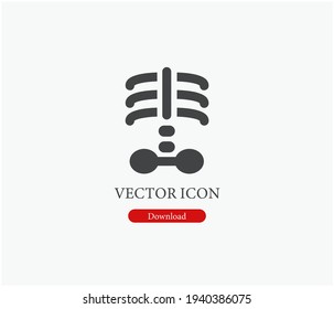Skelett-Vektorsymbol.  Bearbeitbarer Strich. Lineares Logo für Webdesign und mobile Apps. Symbolillustration. Pixel-Vektorgrafiken - Vektorgrafik