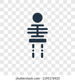 Skeleton vector icon isolated on transparent background, Skeleton transparency logo concept