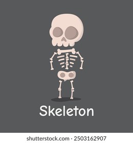 Skeleton Vector Illustration: Spooky Halloween Bony Figure Design